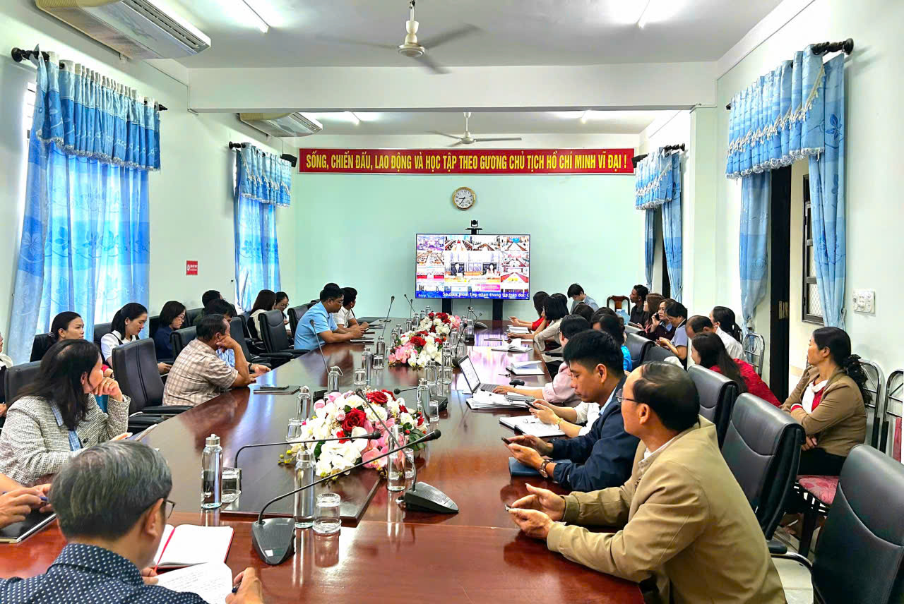 Xã M’Drắk tham gia hội nghị tập huấn trực tuyến phần mềm phục vụ công tác bầu cử